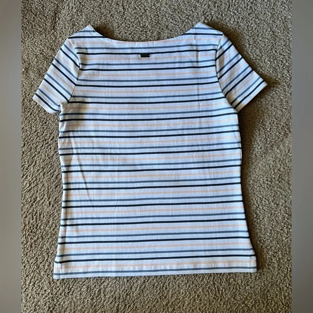 Barbour Striped Hawkins Short Sleeve 100% Cotton Tee size 4 Nautical T-Shirt